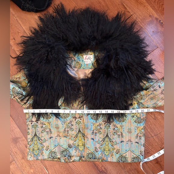 Tapestry Faux Fur Collar Jacket - Picture 4 of 13